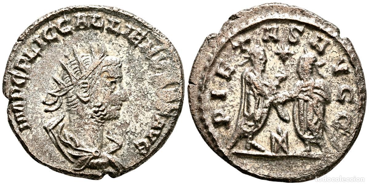 Monedas antiguas: GALIENO. Antoniniano. (Ve. 3,72g/20mm). 255-256 d.C. Samosata. (RIC 446). Anv: Busto radiado y drape