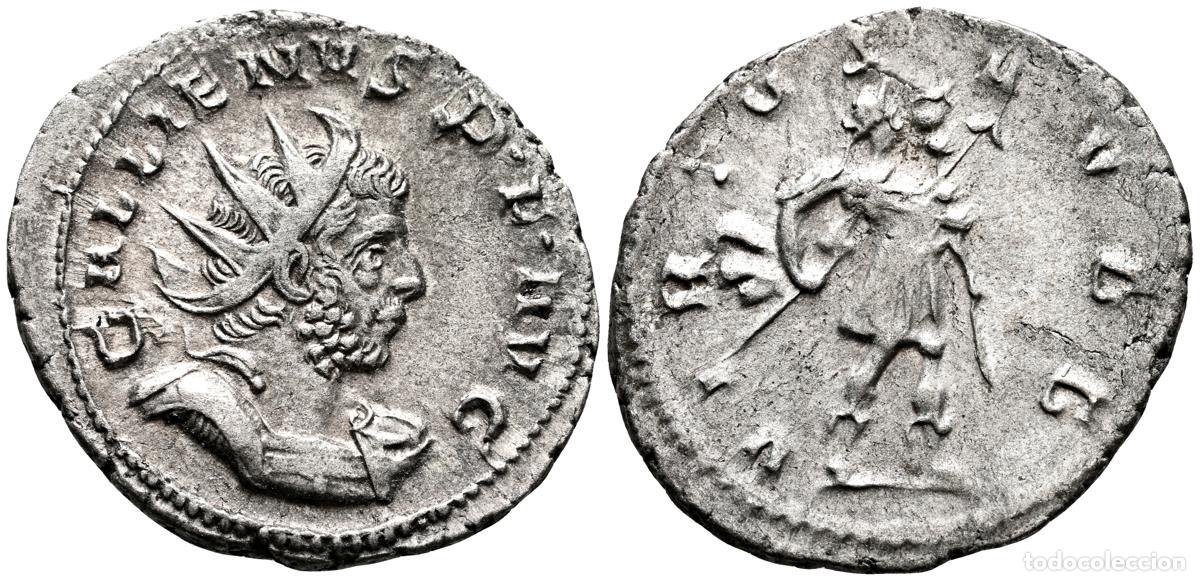 Monedas antiguas: GALIENO. Antoniniano. (Ar. 3,48g/23mm). 254-255 d.C. Colonia. (RIC 58). Anv: Busto radiado, drapeado