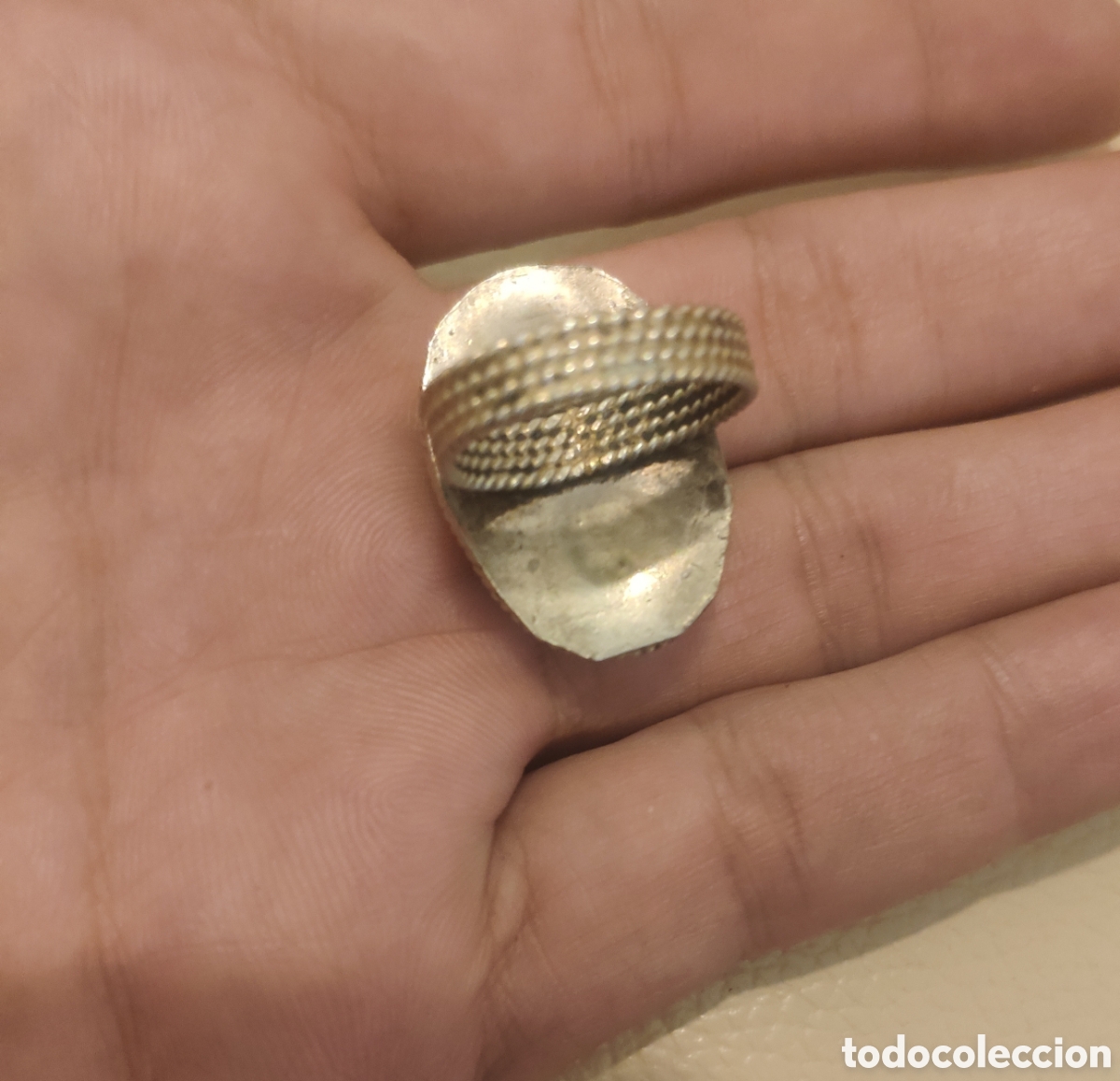 Monedas antiguas: Antiguo anillo artesanal bereber de plata ( Plata comprobada) - Foto 5
