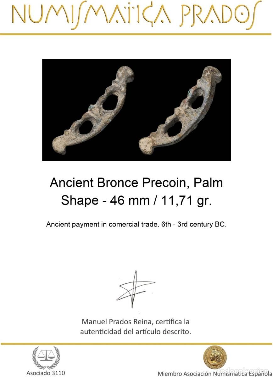 Monedas antiguas: Ancient Bronce Precoin, Palm Shape - 46 mm / 11,71 gr. - Foto 2