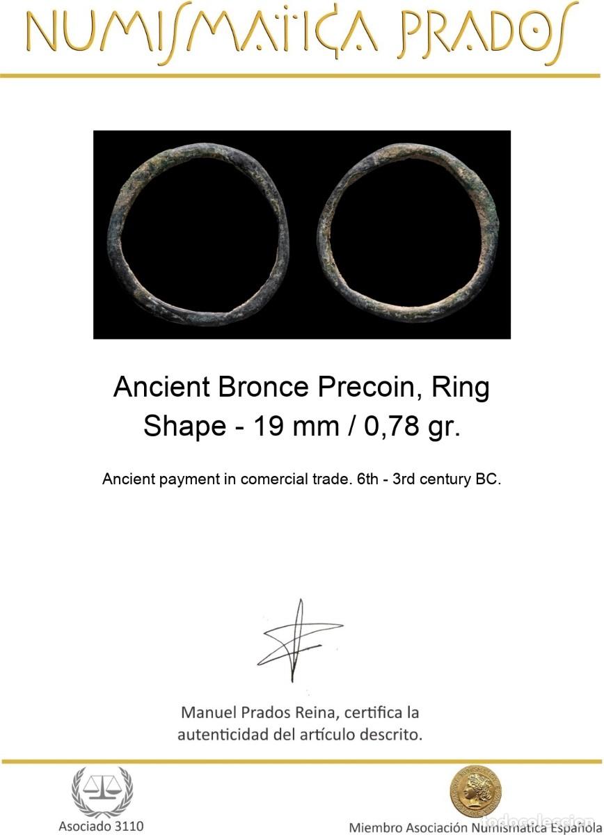 Monedas antiguas: Ancient Bronce Precoin, Ring Shape - 19 mm / 0,78 gr. - Foto 2