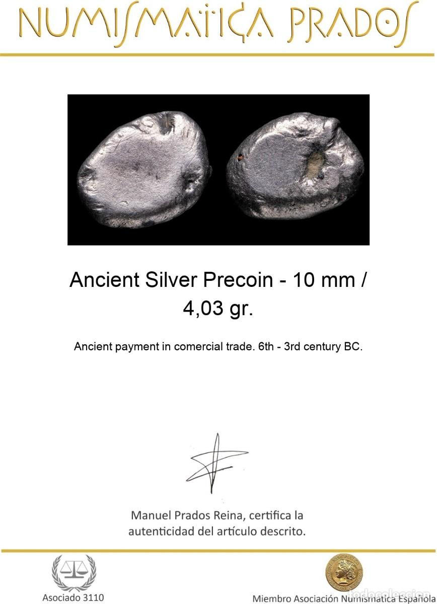 Monedas antiguas: Ancient Silver Precoin - 10 mm / 4,03 gr. - Foto 2