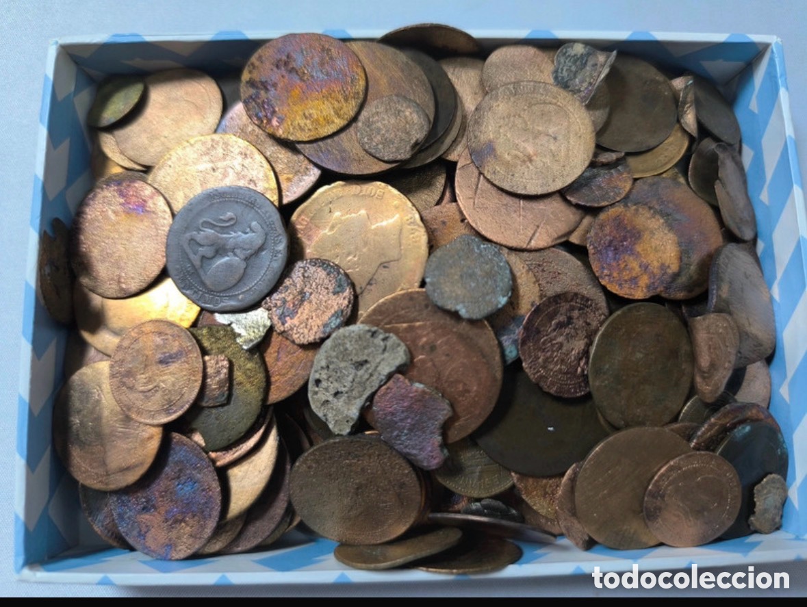 Moedas antigas: Lote 1kg de monedas a catalogar