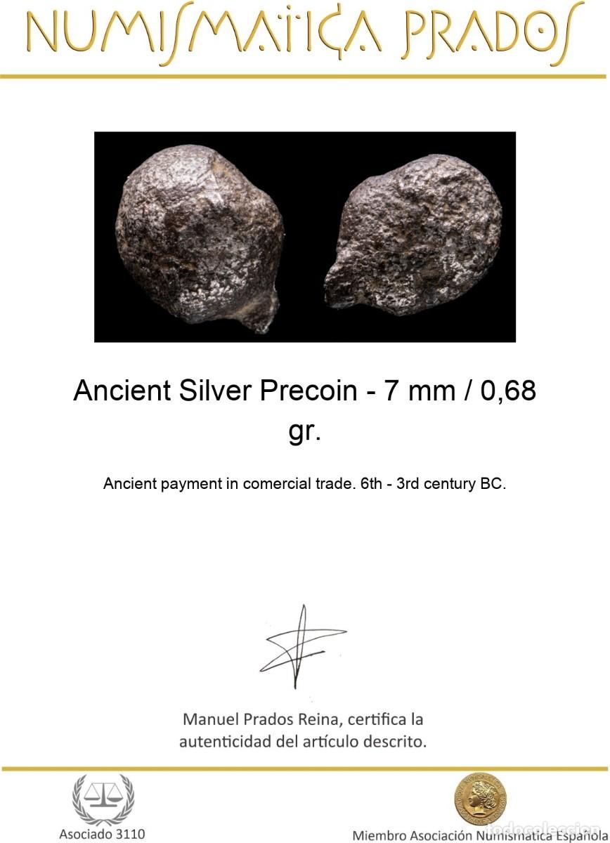 Monedas antiguas: Ancient Silver Precoin - 7 mm / 0,68 gr. - Foto 2