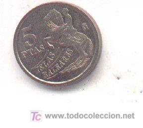 Monedas con errores: 3-130. Moneda 5 ptas 1997. Doble Impresi&oacute;n MBC - Foto 1