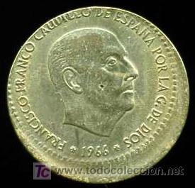 Monedas con errores: 1 PTA 1966*68 BONITO DESPLAZAMIENTO -  EBC - Foto 1