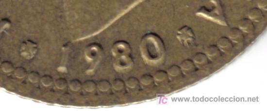 Monedas con errores: 1 PESETA 1980 * 80 - ANVERSO REMARCADO - Foto 4