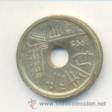 Monedas con errores: 3-148. MONEDA ERROR. 25 PTAS. 1995. GRAFILA DOBLE Y DESCENTRADA. Lote 9001037