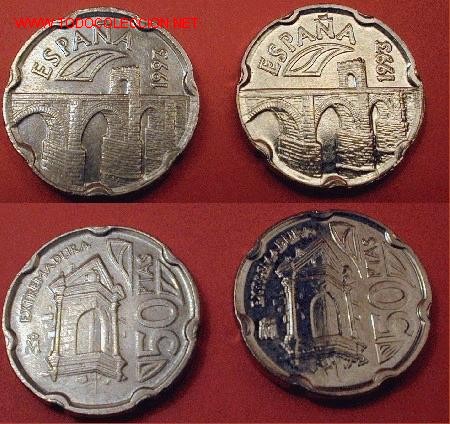 Coins with Errors: 50 PESETAS 1993 (VARIANTE CATALOGADA - REMARCADA)