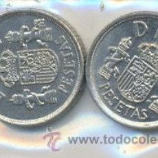 Monedas con errores: 3-192. PAREJA DE MONEDAS DE 10 PTAS 1984. JUEGO CECAS CORONADAS DIFERENTES. Lote 10207392