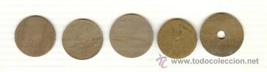 Monedas con errores: LOTE DE CINCO COSPELES SIN ACU&Ntilde;AR 24 A 26 MM. APROXIMADAMENTE. - Foto 2