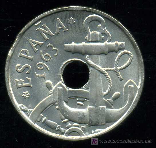Monedas con errores: FRANCO : 50 Centimos 1963 con COSPEL DOBLEMENTE SEGMENTADO - Foto 1