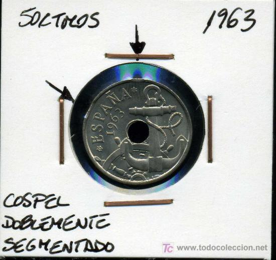 Monedas con errores: FRANCO : 50 Centimos 1963 con COSPEL DOBLEMENTE SEGMENTADO - Foto 5