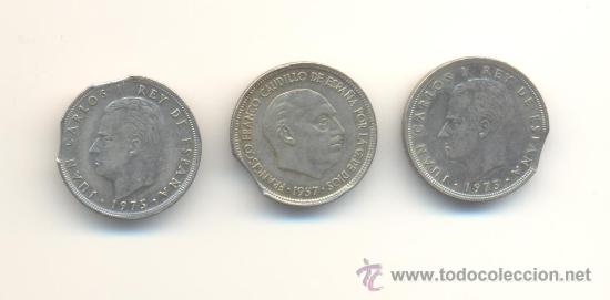 Monedas con errores: BARATO LOTE DE TRES MONEDAS SEGMENTADAS Y DOBLE SEGMENTADAS - Foto 1