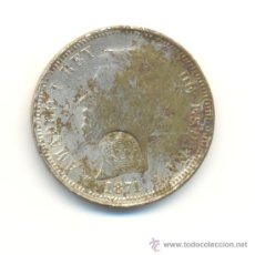 Monedas con errores: CINCO PESETAS DE AMADEO I AÑO 1871 CON UN RESELLO EN FORMA DE CORONA FALSAS. Lote 27645346