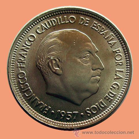 Monedas con errores: ERRORES Y VARIANTES . 5 PESETAS 1957 *58 CON PLUS . EROSION . A y R. SIN CIRCULAR RARA