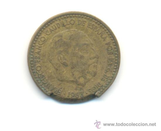 Monedas con errores: ERROR PESETA 1963 *1963 FALLO DE ACU&Ntilde;ACI&Oacute;N EN EL CANTO - Foto 1