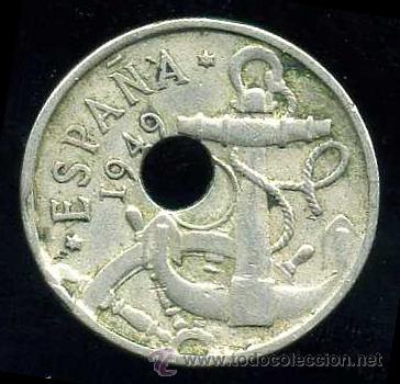 Monedas con errores: ERROR AGUJERO DESPLAZADO - 50 Centimos 1949 - Foto 1