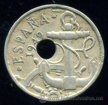 Monedas con errores: ERROR - AGUJERO DESPLAZADO - 50 Centimos 1949 - Foto 1