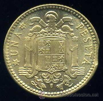 Monedas con errores: ERROR DE FINAL DE PLANCHA - 1 Peseta 1953 *63 S/C - Foto 2