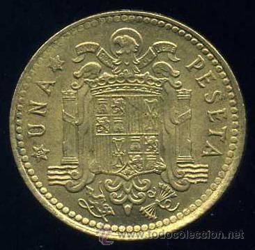 Monedas con errores: ERROR DE REBORDE SALIENTE EN EL CANTO - 1 Peseta 1963 *63 S/C- - Foto 2