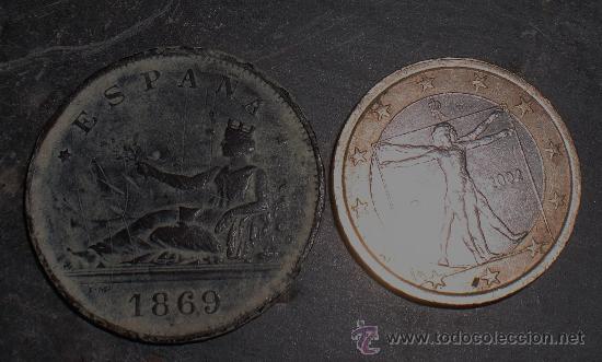 Monedas con errores: Falsificaci&oacute;n de 2 pesetas 1869 - Foto 1