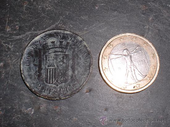 Monedas con errores: Falsificaci&oacute;n de 2 pesetas 1869 - Foto 2