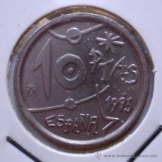 Monedas con errores: 10 PESETAS 1993 EXCESO DE METAL EN REVESO. Lote 32705089