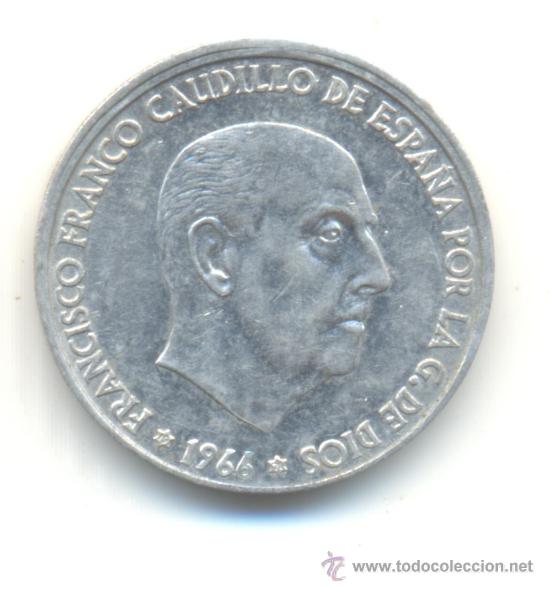 Monedas con errores: REF.75--50 C&Eacute;NTIMOS 1966 *1971 ERROR ABAJO LA MITAD DEL CANTO NO ES DOBLE - Foto 1