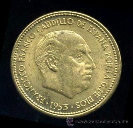 Monedas con errores: ERROR DESPLAZAMIENTO - 2.50 Pesetas 1953 *56 - Foto 2