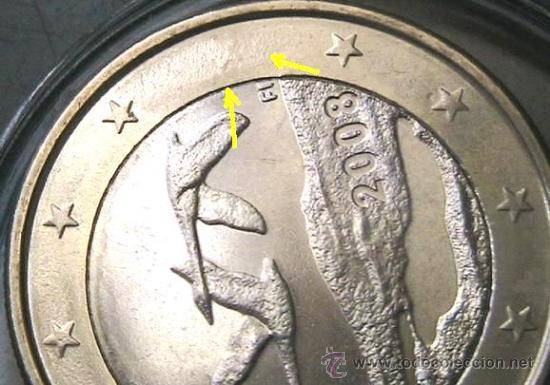 Monedas con errores: FINLANDIA 2008- 1 EURO S/C CON ERROR ESTRELLA INVISIBLE - Foto 2