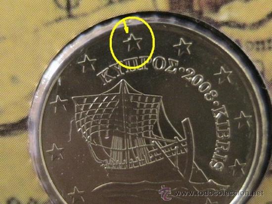 Monedas con errores: CHIPRE 2008 CARTERA OFICIAL BU CON ERRORES EN TRES MONEDAS- ERROR - Foto 2