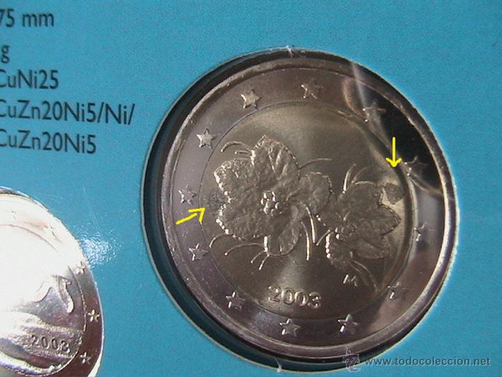 Monedas con errores: FINLANDIA 2003 CARTERA OFICIAL - MONEDAS CON ERROR - VARIANTES - Foto 2