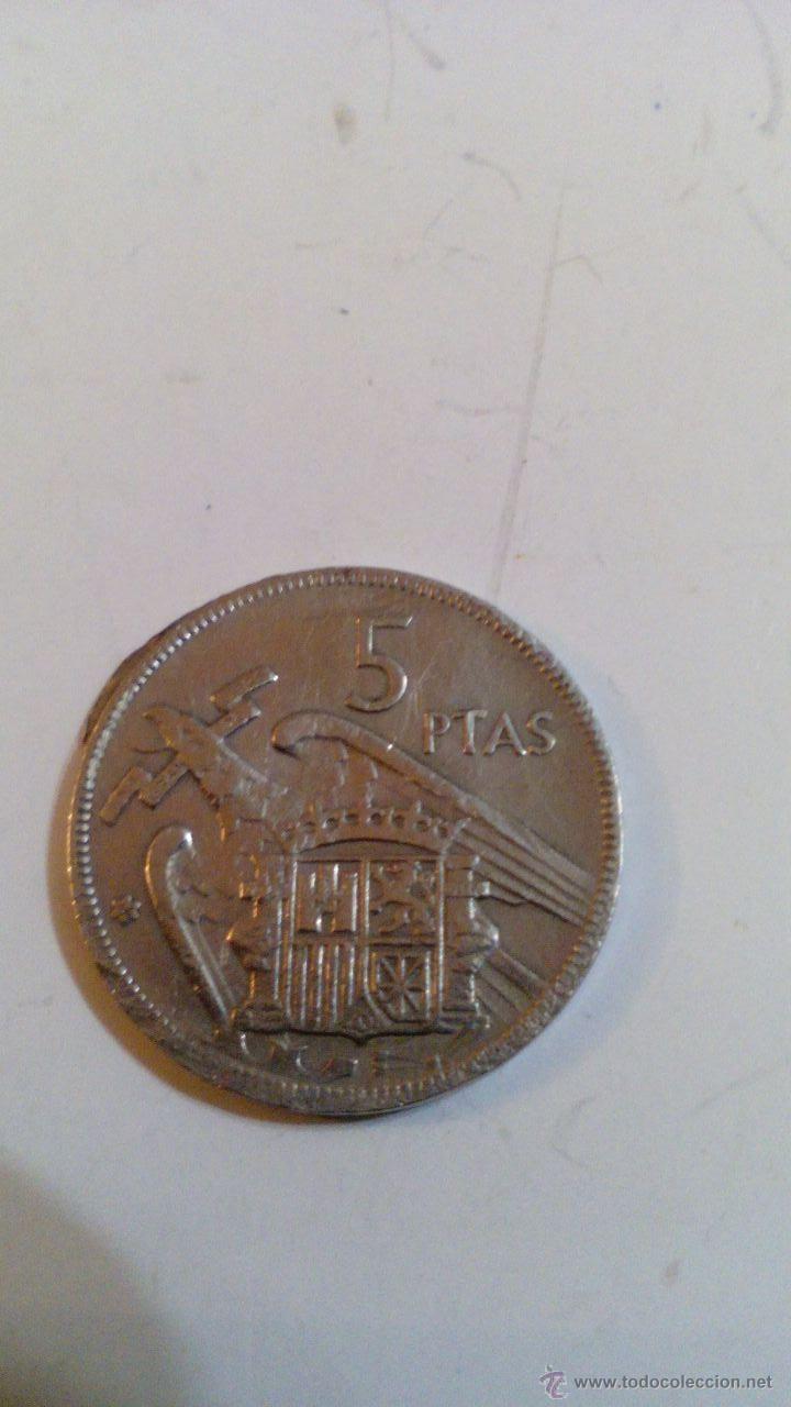 Monedas con errores: ERROR ESTADO ESPA&Ntilde;OL 5 PESETAS, EXCESO METAL EN EL CANTO - Foto 3