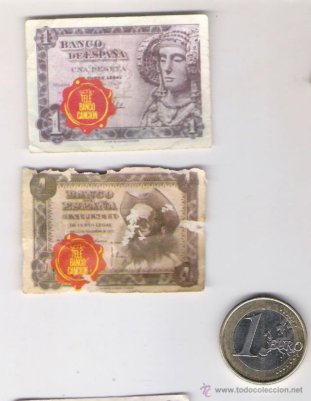 Monedas con errores: BILLETES DE 1 PESETA * TELE BANCO CANCION * - Foto 1
