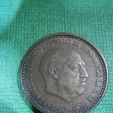 Monedas con errores: 1 PESETA - 1963 * 65 - ACUÑACIÓN DESPLAZADA - LEVE -