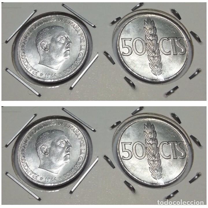 Monedas con errores: lote 2 monedas 50 C&eacute;ntimos 1966 * 68 SC - Variante, Error - Estrellas anepigrafas - Foto 1