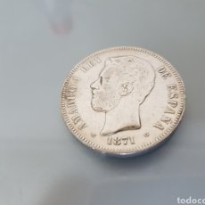 Monedas con errores: EXCELENTE REPLICA 5 PESETAS AMADEO I 1871 *73 (NO ORIGINAL). Lote 91796377