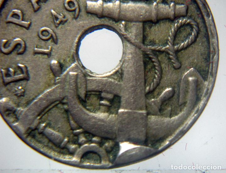 Monedas con errores: ESTADO ESPA&Ntilde;OL 50 CENTIMOS 1949 *53 ERROR EXCESO DE METAL - Foto 2