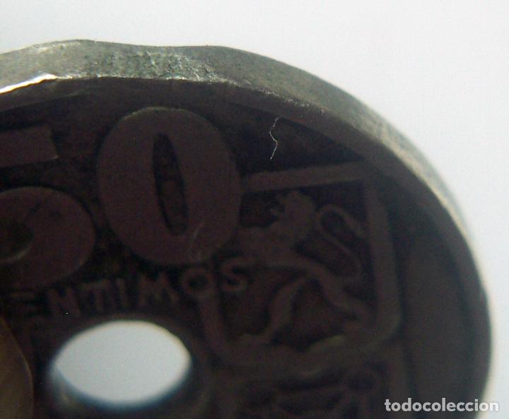 Monedas con errores: ESTADO ESPA&Ntilde;OL 50 CENTIMOS 1949 *53 ERROR EN EL BORDE - Foto 2