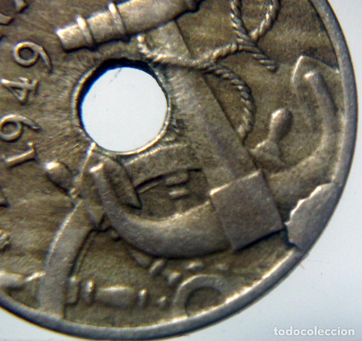Monedas con errores: ESTADO ESPA&Ntilde;OL 50 CENTIMOS 1949 *51 ERROR EXCESO DE METAL - Foto 2