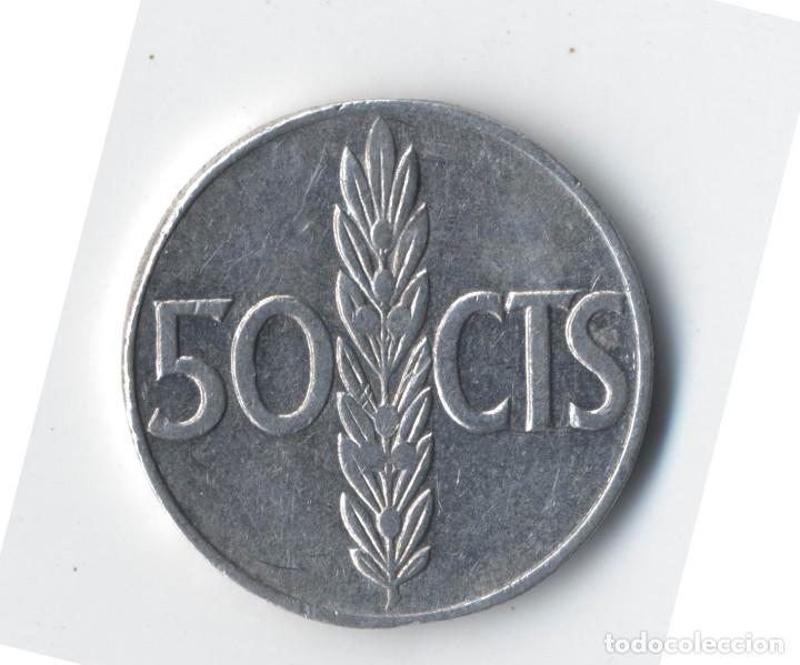 Monedas con errores: - Error : 50 C&eacute;ntimos 1966 (67) Segmentada y ligeramente desplazada. - Foto 2