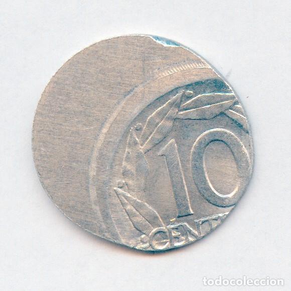 Monedas con errores: * ERROR * ESPECTACULAR 10 CENTIMOS 1959 MUY DESPLAZADA - Foto 2