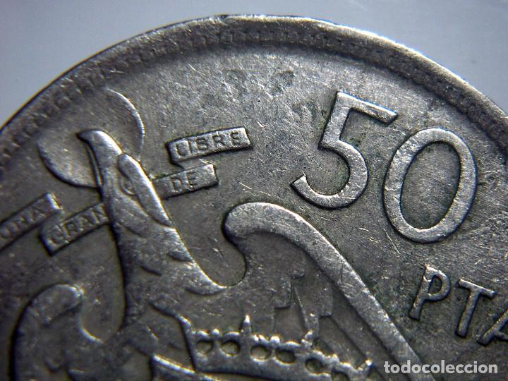 Monedas con errores: 50 PESETAS 1957 * 59 con cospel defectuoso - Foto 2