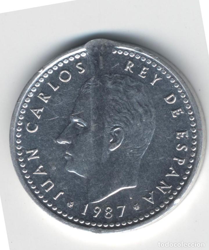 Monedas con errores: JUAN CARLOS I 1 PESETA 1987 CON ERROR DE CU&Ntilde;O. - Foto 1
