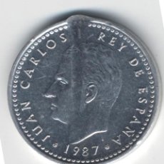 Monedas con errores: JUAN CARLOS I 1 PESETA 1987 CON ERROR DE CUÑO.