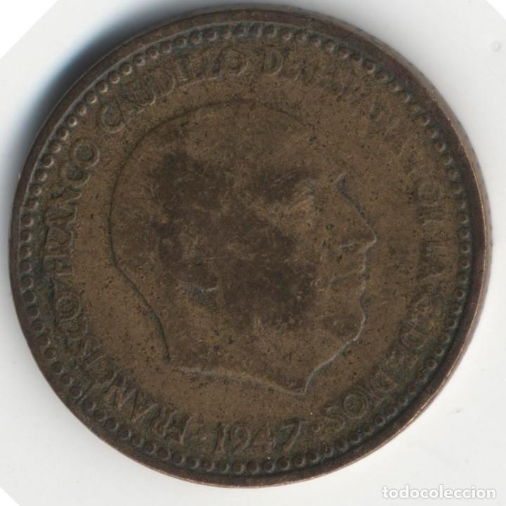 Monedas con errores: 1 PESETA 1947*54. ESPA&Ntilde;A - FRANCISCO FRANCO. ERROR DE CU&Ntilde;O. - Foto 3