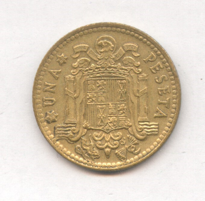 Monedas con errores: * ERROR * 1 PTA 1975-80 . REMARCADA ANVERSO Y REVERSO - Foto 3