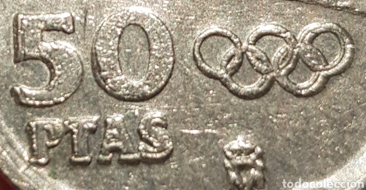 Monedas con errores: Moneda 50 pesetas BARCELONA 92 remarcada - Foto 4