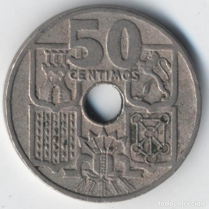 Monedas con errores: FRANCO 50 C&Eacute;NTIMOS 1949 *19*51 PEQUE&Ntilde;OS DEFECTOS TALADRO, LISTEL. - Foto 2
